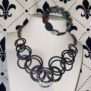 Gold, silver and turquoise set.